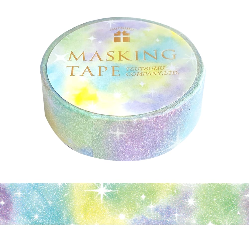 マスキングテープ グリッター オーロラ 15mm<br />
