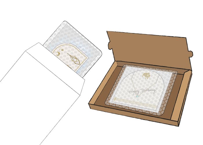 アクセサリーの梱包 箱に入れる