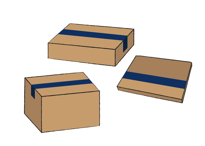 本の梱包 完成状態