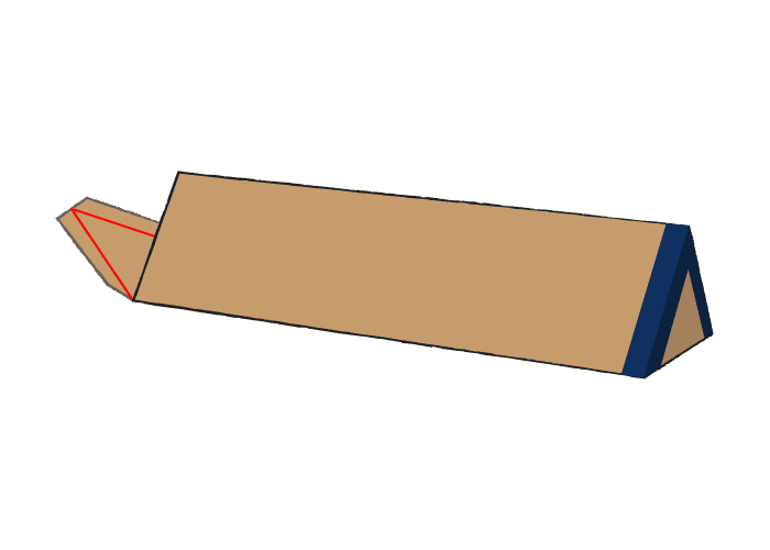 ポスターの梱包 片方を閉じる