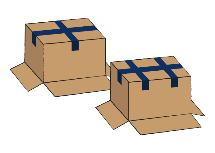 ダンボール 底面とめる