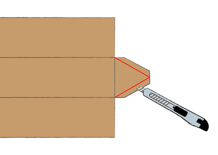 ポスターの梱包 サイドをカット