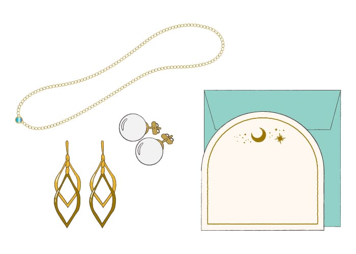 アクセサリーの梱包 アクセサリーとカードを用意